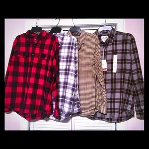 Men's Plaid Flannel Shirt Lot, Size Large